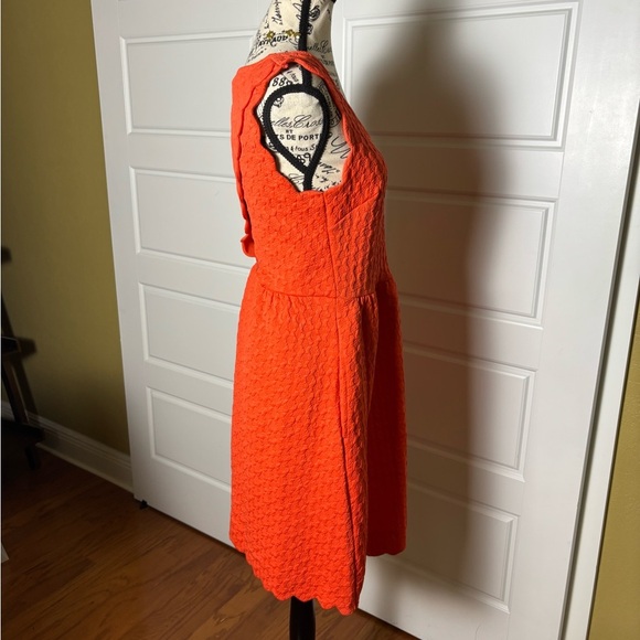 Anthropologie Maeve Coral Caye Scalloped Dress - Picture 3 of 8